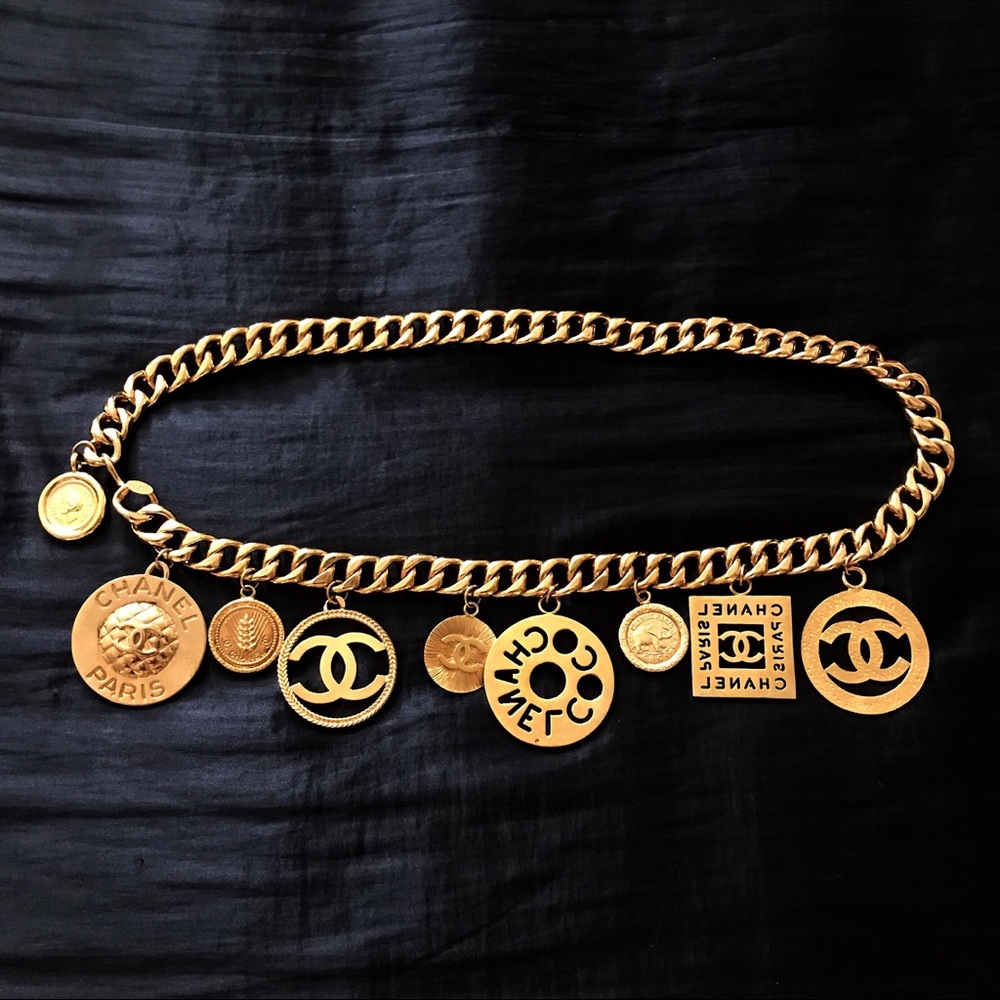CHANEL - Rare Huge Vintage Gold CC Charms Necklace - Picture 6 of 8
